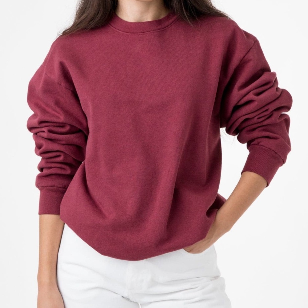 RARE Port Purple Los Angeles Apparel Heavy Fleece Garment Dye Sweatshirt
